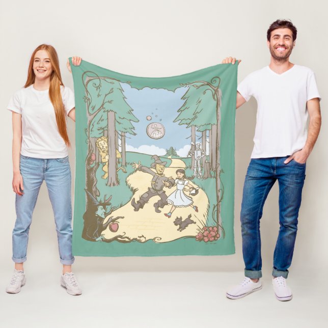 The Wizard Of Oz™ | Storybook Yellow Brick Road Fleece Blanket (In Situ)