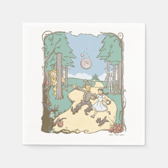 The Wizard Of Oz™ | Storybook Yellow Brick Road Napkin (Front)