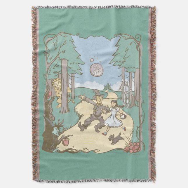 The Wizard Of Oz™ | Storybook Yellow Brick Road Throw Blanket (Front Vertical)