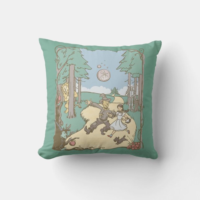 The Wizard Of Oz™ | Storybook Yellow Brick Road Throw Pillow (Front)