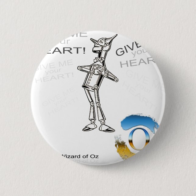 The Wizard of Oz -tin woodnan - illustration 2 Inch Round Button (Front)