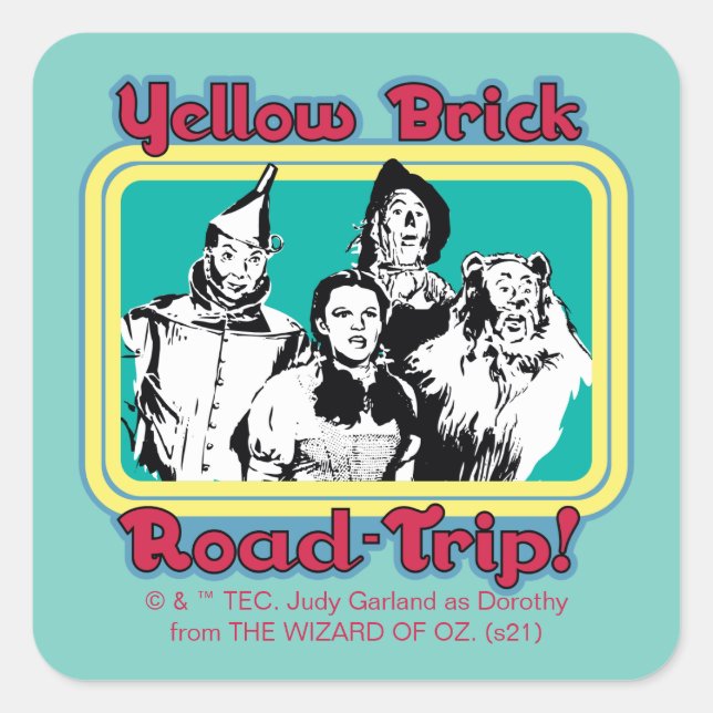 The Wizard Of Oz™ | Yellow Brick Road-Trip! Square Sticker (Front)
