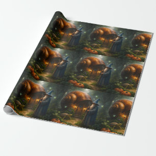 The wizard of the Shell fantasy mat wrapping paper