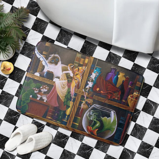 The Wizards Fantasy Library Bath Mat (Creator Uploaded)