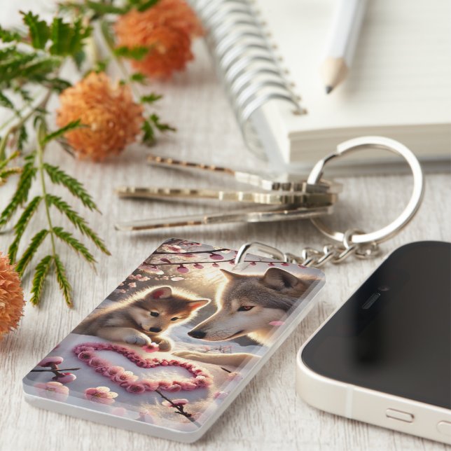 The Wolf and His Son Keychain (Front Right)