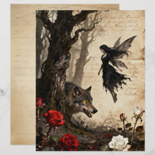 The Wolf and The Fairy Scrapbook Paper