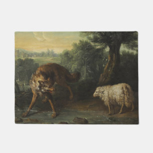The Wolf and the Lamb (by Jean-Baptiste Oudry) Doormat