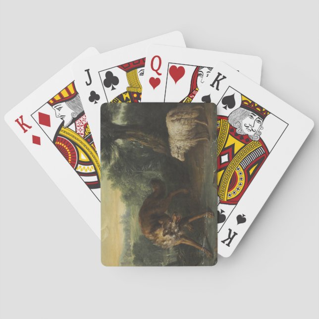 The Wolf and the Lamb (by Jean-Baptiste Oudry) Playing Cards (Back)