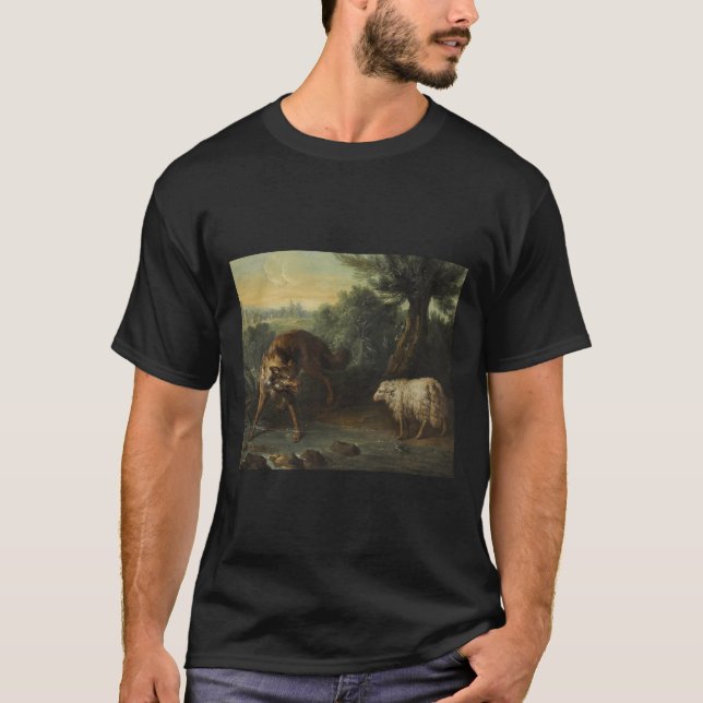 The Wolf and the Lamb (by Jean-Baptiste Oudry) T-Shirt (Front)