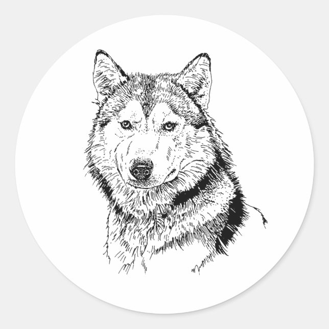 THE WOLF CLASSIC ROUND STICKER (Front)