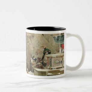 The Wolf of Gubbio, 1877 Two-Tone Coffee Mug