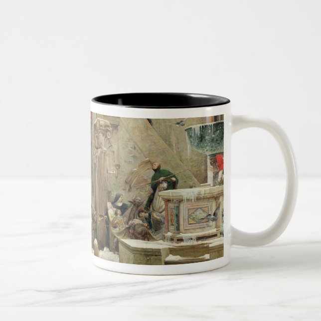 The Wolf of Gubbio, 1877 Two-Tone Coffee Mug (Right)