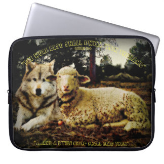 "The wolf shall dwell with the lamb" laying down Laptop Sleeve