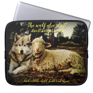 "The wolf shall dwell with the lamb" laying down Laptop Sleeve