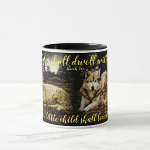 "The wolf shall dwell with the lamb" laying down Mug