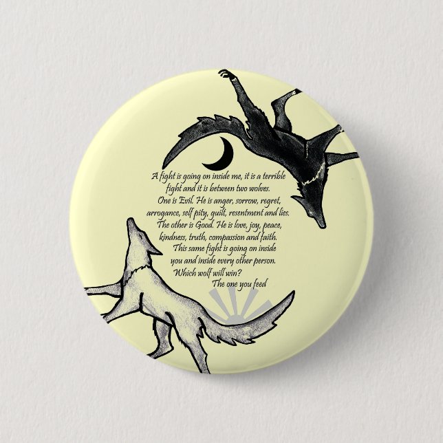 The Wolf that Feeds 2 Inch Round Button (Front)