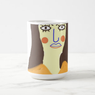 the woman abstract art coffee mug
