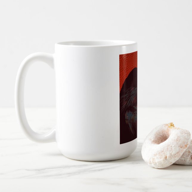 The woman and the crow coffee mug (With Donut)