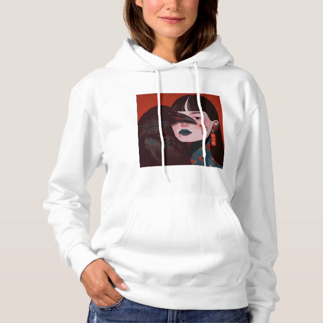 The woman and the crow hoodie (Front)