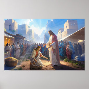 The Woman Healed by Faith Poster