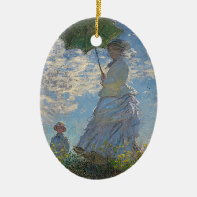 The Woman Holding the Umbrella (Mrs. Monet) Ceramic Ornament (Front)