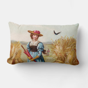 The Woman in the Wheat Field Lumbar Pillow