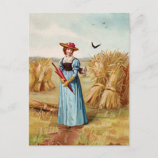 The Woman in the Wheat Field Postcard (Front)