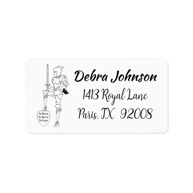 “The Woman, the Warrior, the Queen” Label (Front)