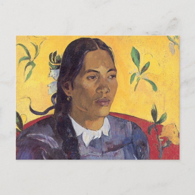 The woman with the flower - Paul Gauguin Postcard (Front)