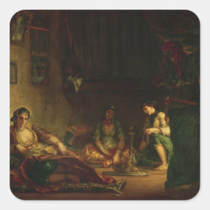 The Women of Algiers in their Harem, 1847-49 Square Sticker