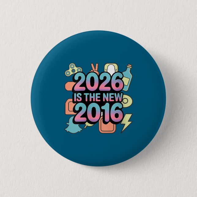 The Women's 2016 Retro Nostalgia V 2 Inch Round Button (Front)