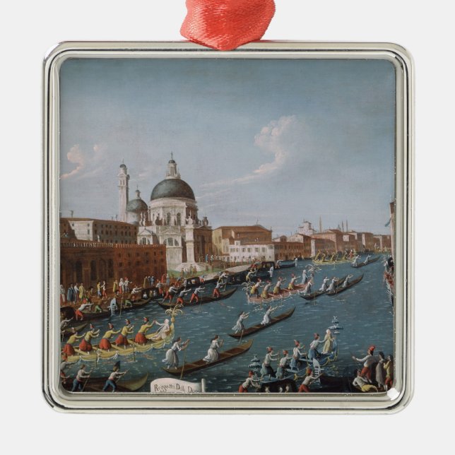 The Women's Regatta on the Grand Canal, Venice Metal Ornament (Front)