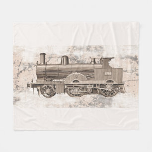 The wonderful age of steam locomotion fleece blanket