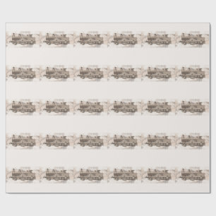 The wonderful age of steam locomotion wrapping paper