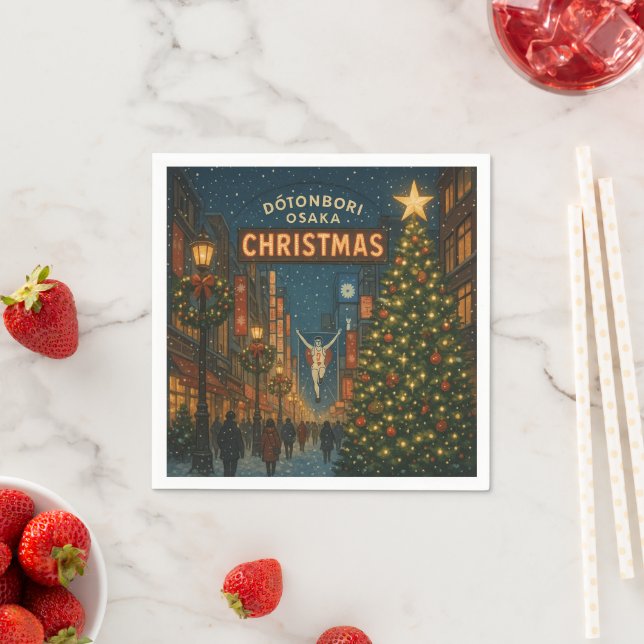 The wonderful Dotonbori Christmas Street in Osaka Napkin (Insitu)