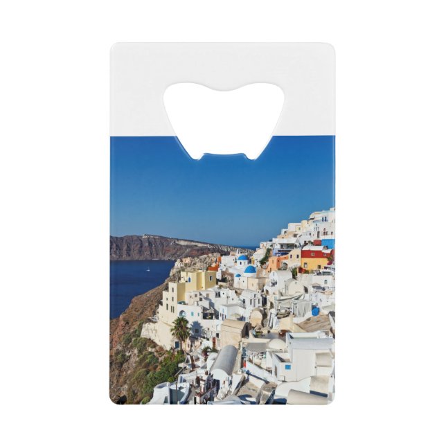 The wonderful Oia in Santorini, Greece Credit Card Bottle Opener (Front)