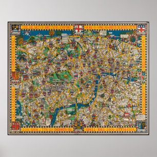 The Wonderground map of London town Poster