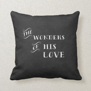 The Wonders of His Love Christmas Decor Pillow