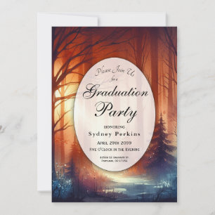The Woodland Spell of Fall Graduation Party Invitation