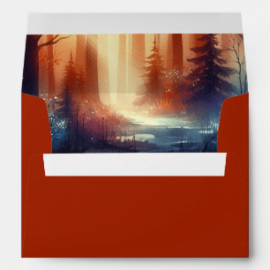 The Woodland Spell of Falling Leaves Wedding  Envelope