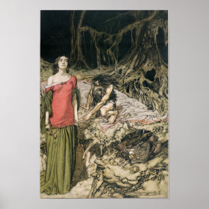 The Wooing of Grimhilde, the mother of Hagen Poster