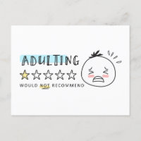 The Woolies Adulting Would Not Recommend Meme Card