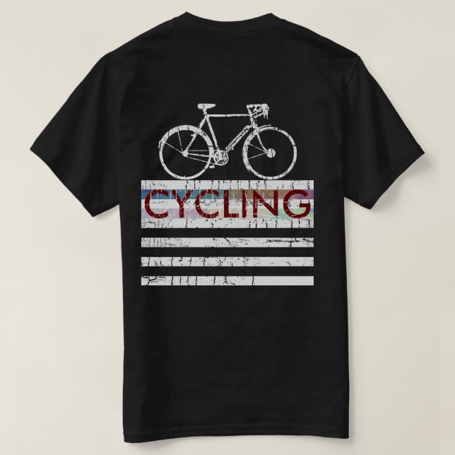 The Word CYCLING and a Bike T-Shirt (Design Back)