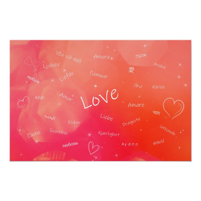 The word LOVE in many different languages Poster (Front)