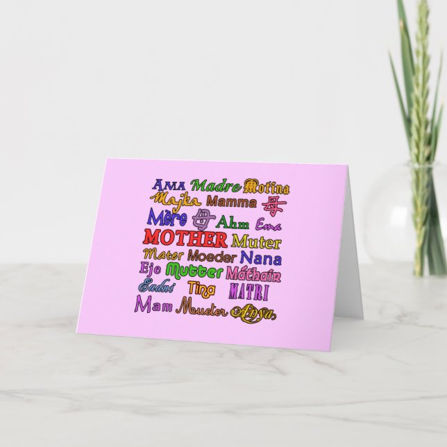 The Word Mother in Many Languages Card (Front)