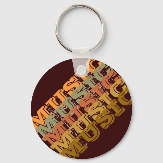 the word MUSIC Keychain (Front)