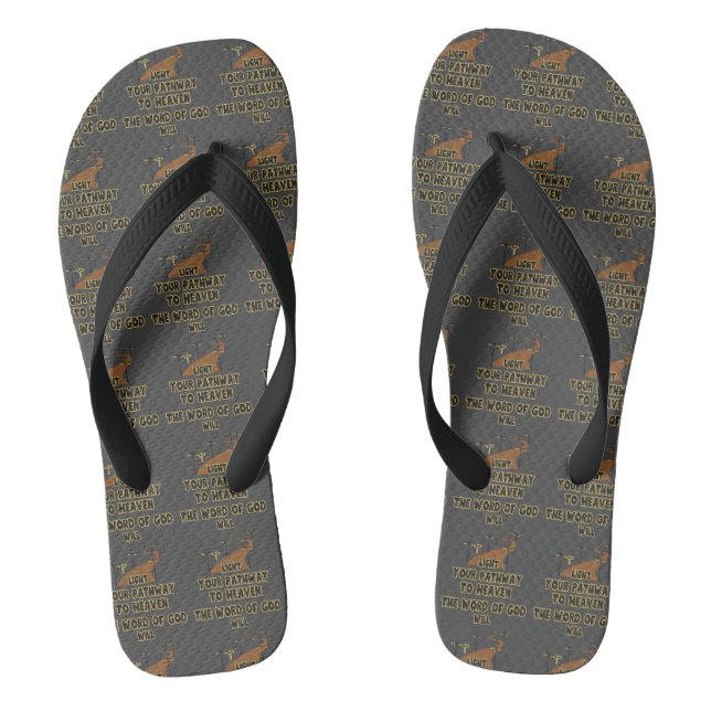 The Word Of God Will Light Grey All-Over Unisex Flip Flops (Footbed)