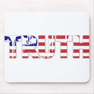 The word " Truth"  with American flag Mouse Pad