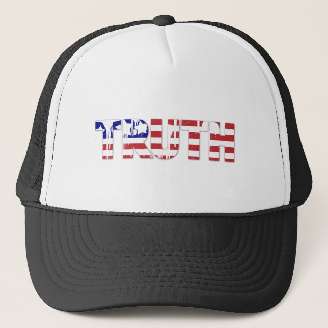 The word " Truth"  with American flag Trucker Hat (Front)