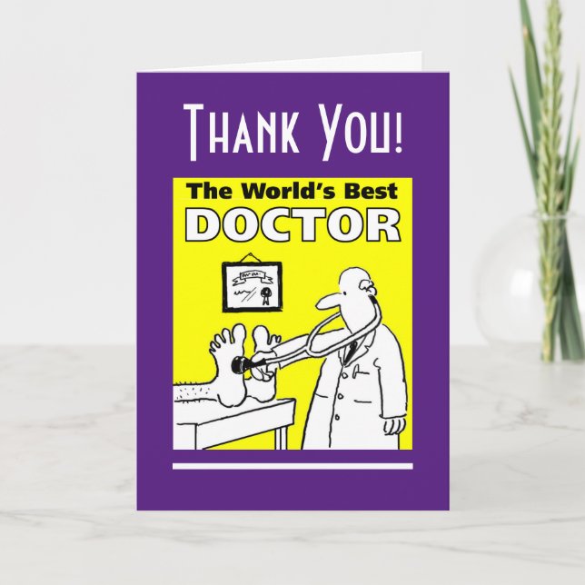 The Word's Best Doctor - Thank You! Card (Front)